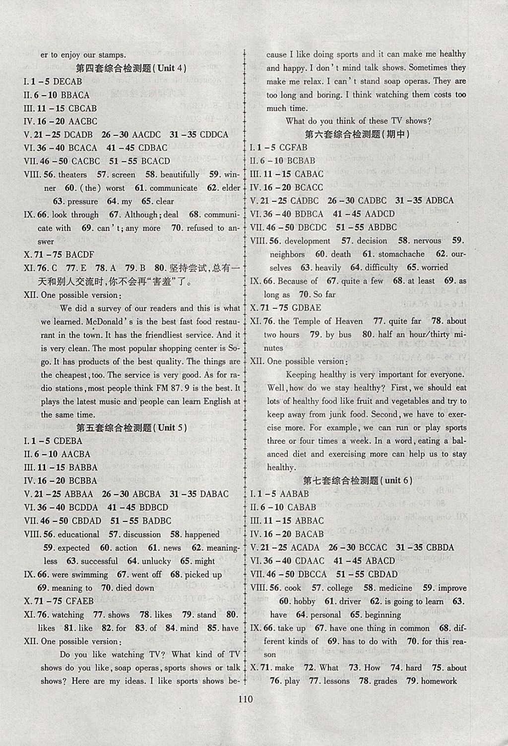 2017年金榜名卷復(fù)習(xí)沖刺卷八年級(jí)英語(yǔ)上冊(cè)人教版 參考答案第2頁(yè)