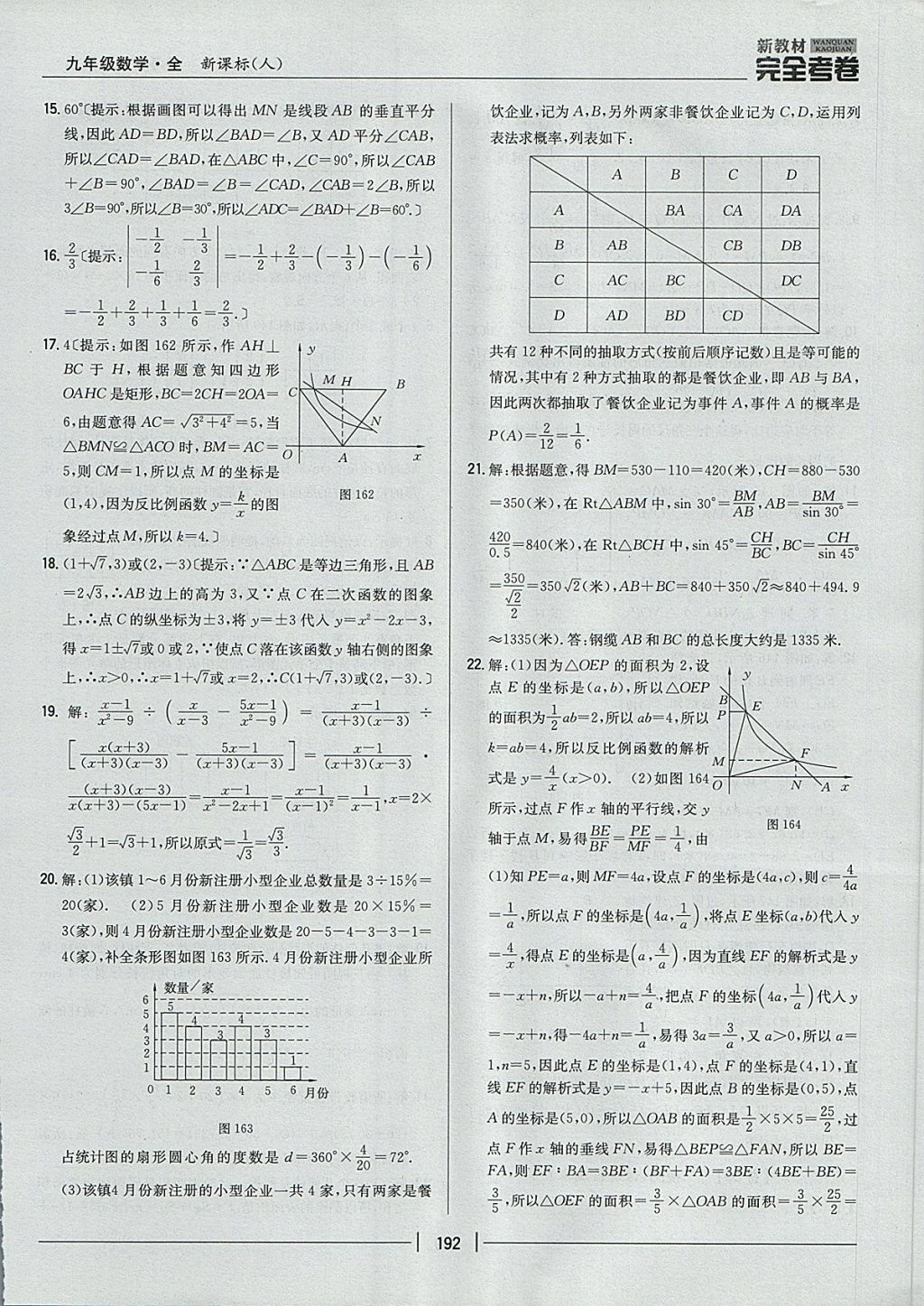 2017年新教材完全考卷九年級(jí)數(shù)學(xué)全一冊(cè)人教版 參考答案第48頁(yè)