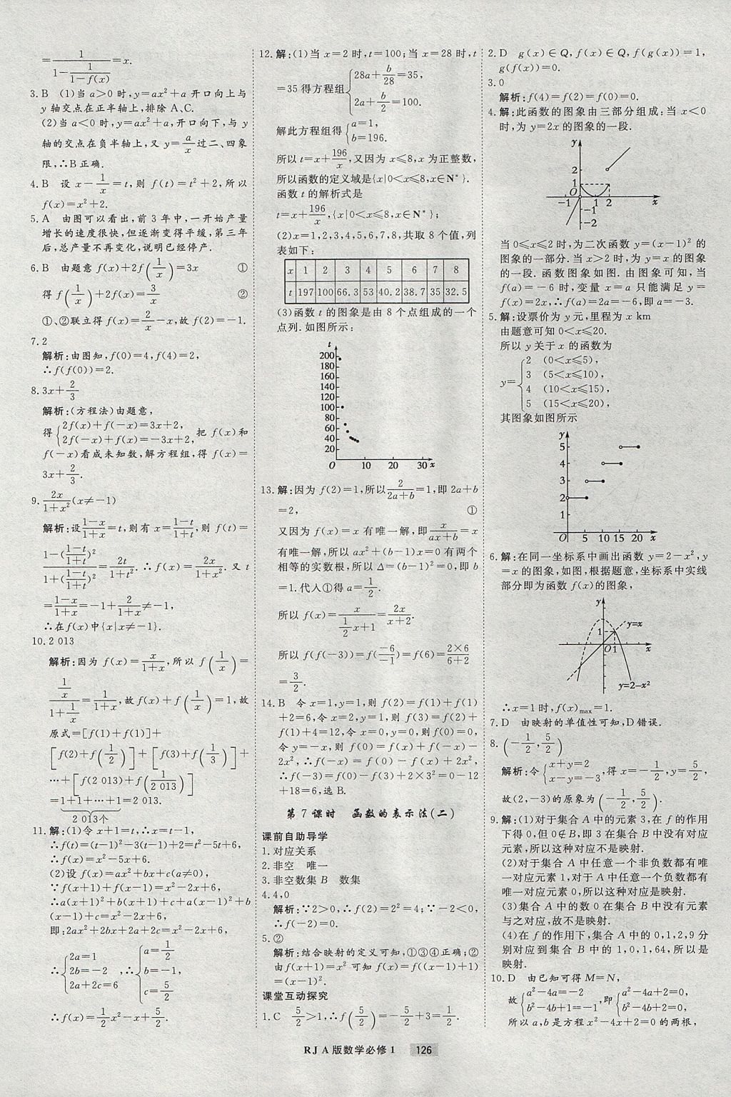 2018年衡水重點(diǎn)中學(xué)課時(shí)周測月考數(shù)學(xué)必修1人教A版 參考答案第6頁