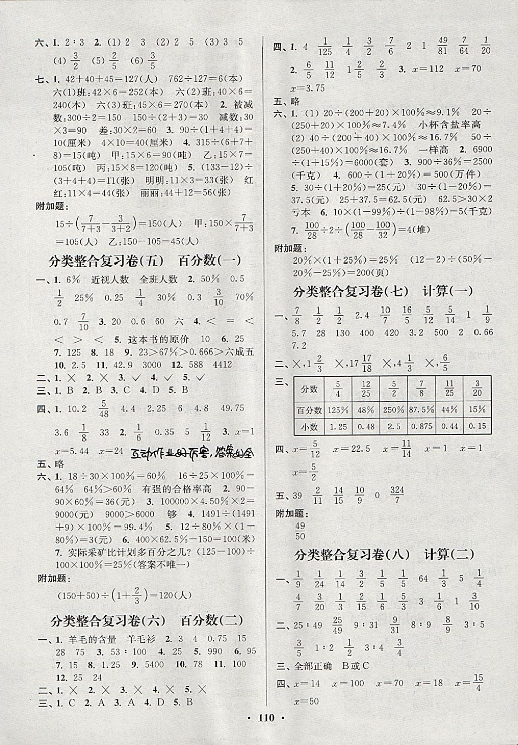 2017年江蘇好卷六年級(jí)數(shù)學(xué)上冊(cè)江蘇版 參考答案第6頁