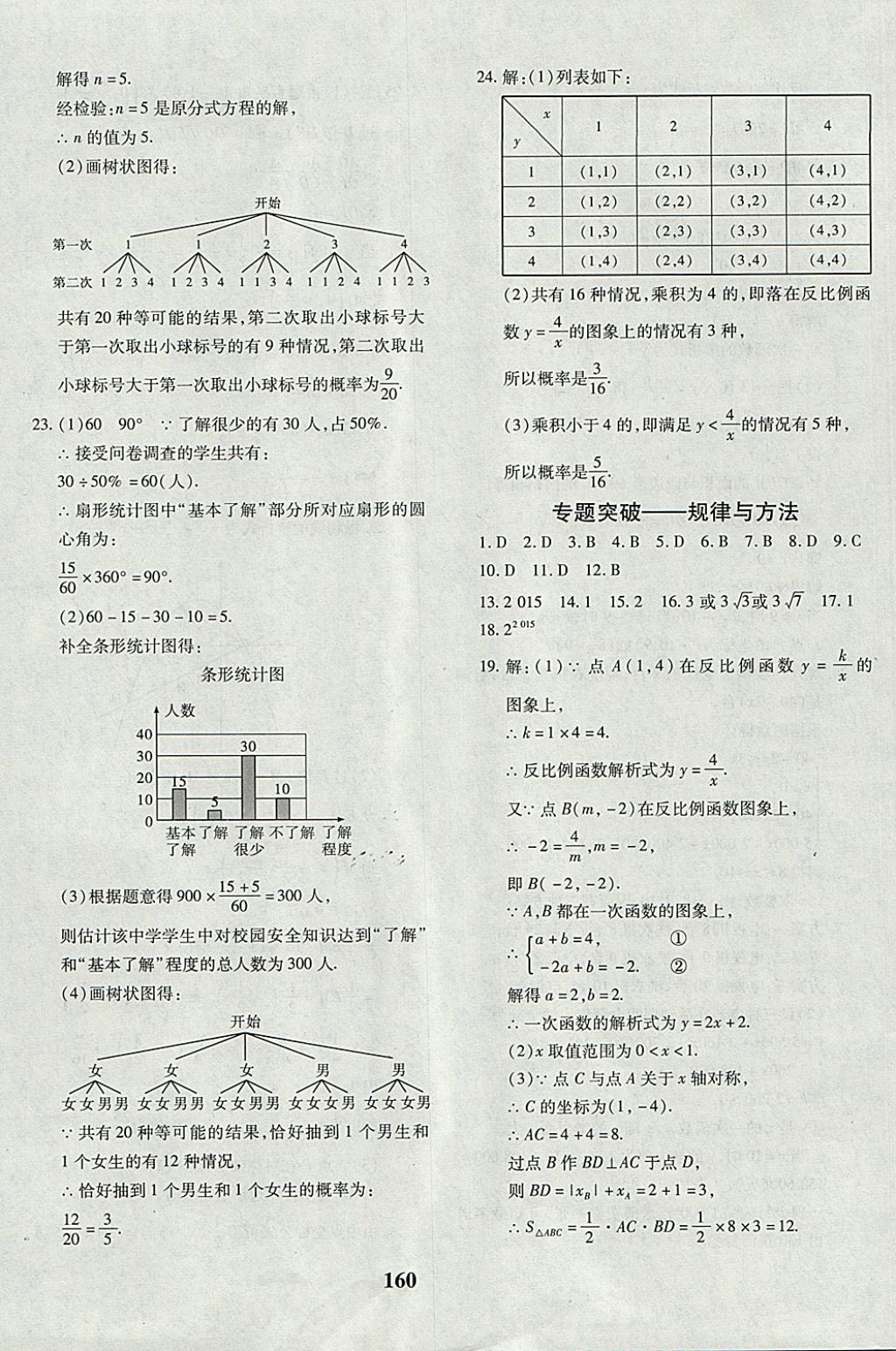 2017年黃岡360度定制密卷九年級數(shù)學全一冊北師大版 參考答案第32頁