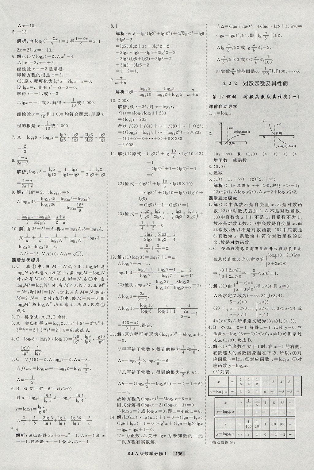 2018年衡水重點(diǎn)中學(xué)課時(shí)周測(cè)月考數(shù)學(xué)必修1人教A版 參考答案第16頁(yè)