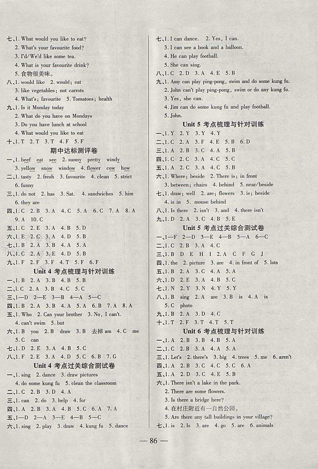 2017年奪冠金卷考點(diǎn)梳理全優(yōu)卷五年級(jí)英語(yǔ)上冊(cè)人教PEP版 參考答案第2頁(yè)