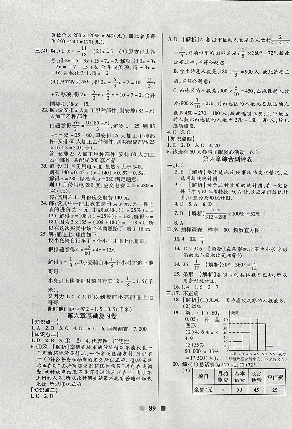 2017年優(yōu)加全能大考卷七年級(jí)數(shù)學(xué)上冊(cè)北師大版 參考答案第9頁(yè)