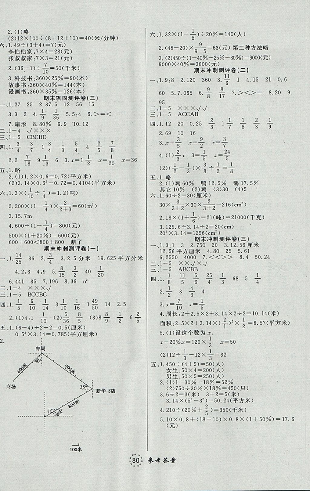 2017年考易通綜合素質(zhì)測(cè)評(píng)卷六年級(jí)數(shù)學(xué)上冊(cè)人教版 參考答案第4頁