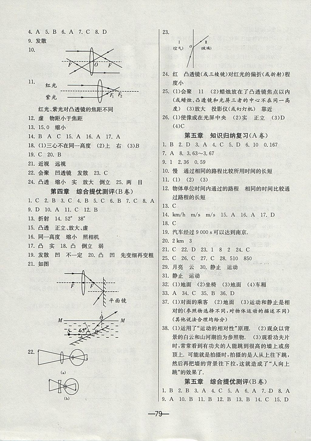 2017年期末闯关冲刺100分八年级物理上册苏科版 参考答案第3页