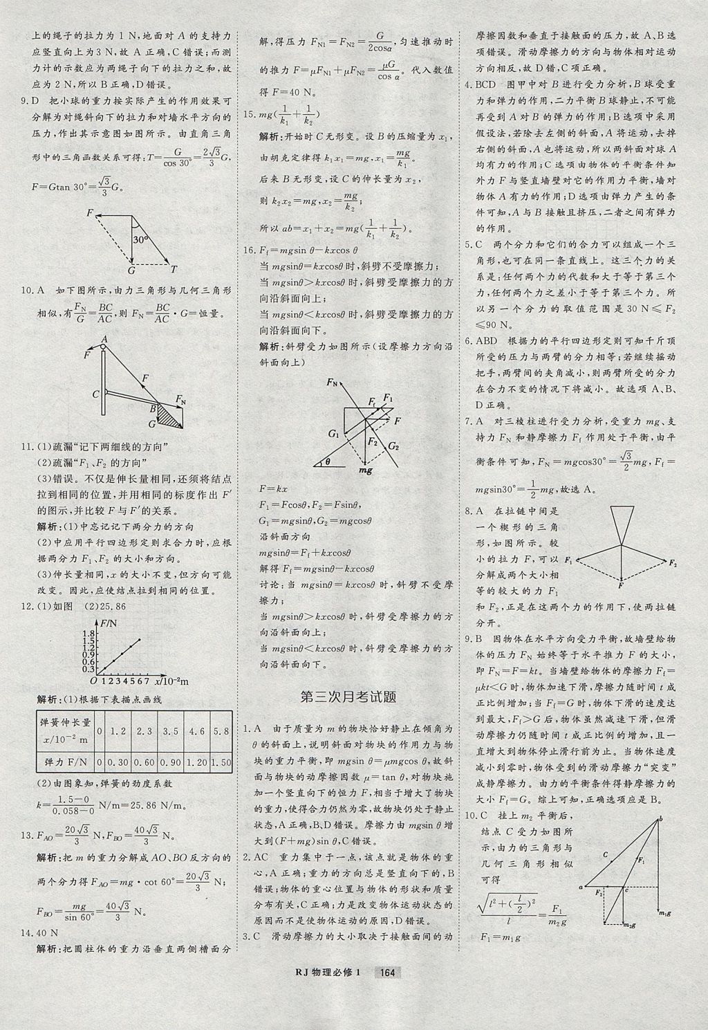 2018年衡水重點(diǎn)中學(xué)課時(shí)周測月考物理必修1人教版 參考答案第36頁