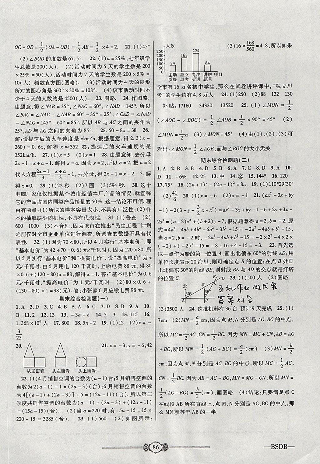 2017年金榜名卷復(fù)習(xí)沖刺卷七年級(jí)數(shù)學(xué)上冊(cè)北師大版 參考答案第6頁(yè)