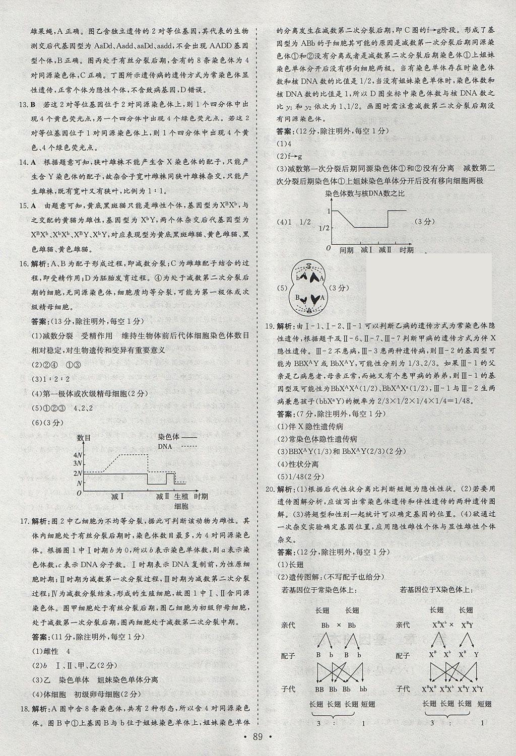 2018年小题巧练生物必修2人教版 参考答案第11页