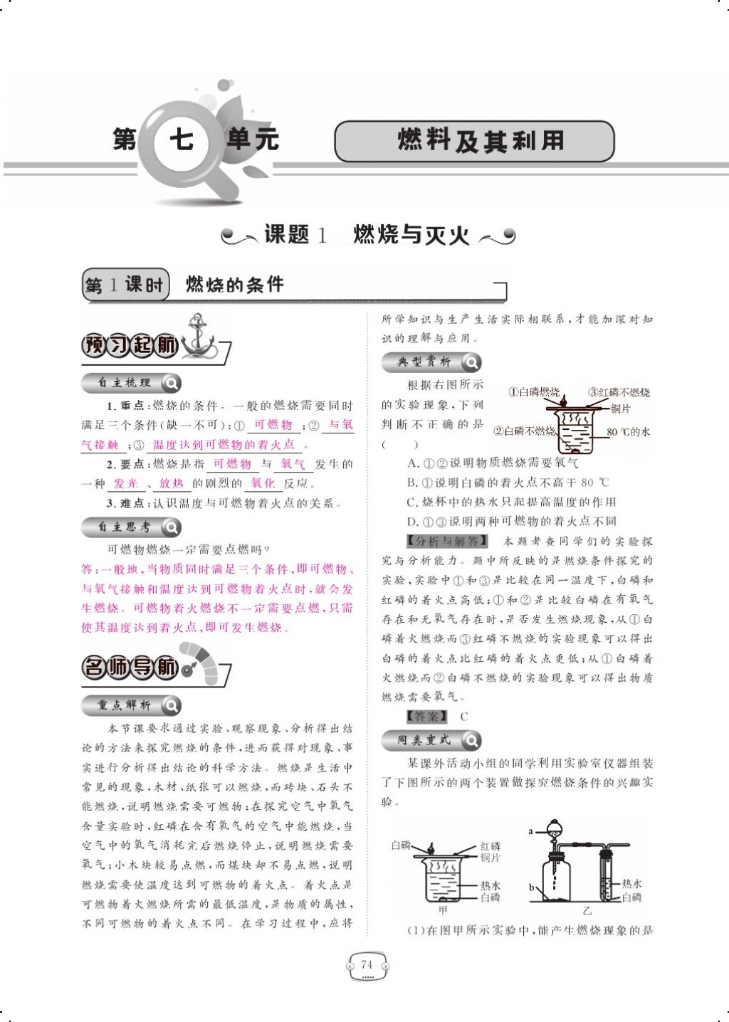 2017年領(lǐng)航新課標練習(xí)冊九年級化學(xué)全一冊人教版 參考答案第98頁