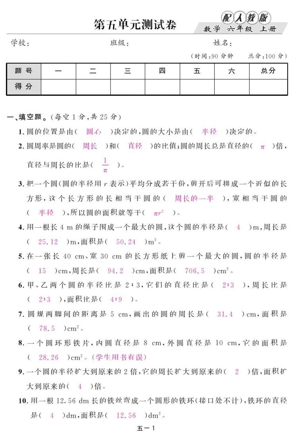 2017年領(lǐng)航新課標(biāo)練習(xí)冊六年級數(shù)學(xué)上冊人教版 參考答案第21頁