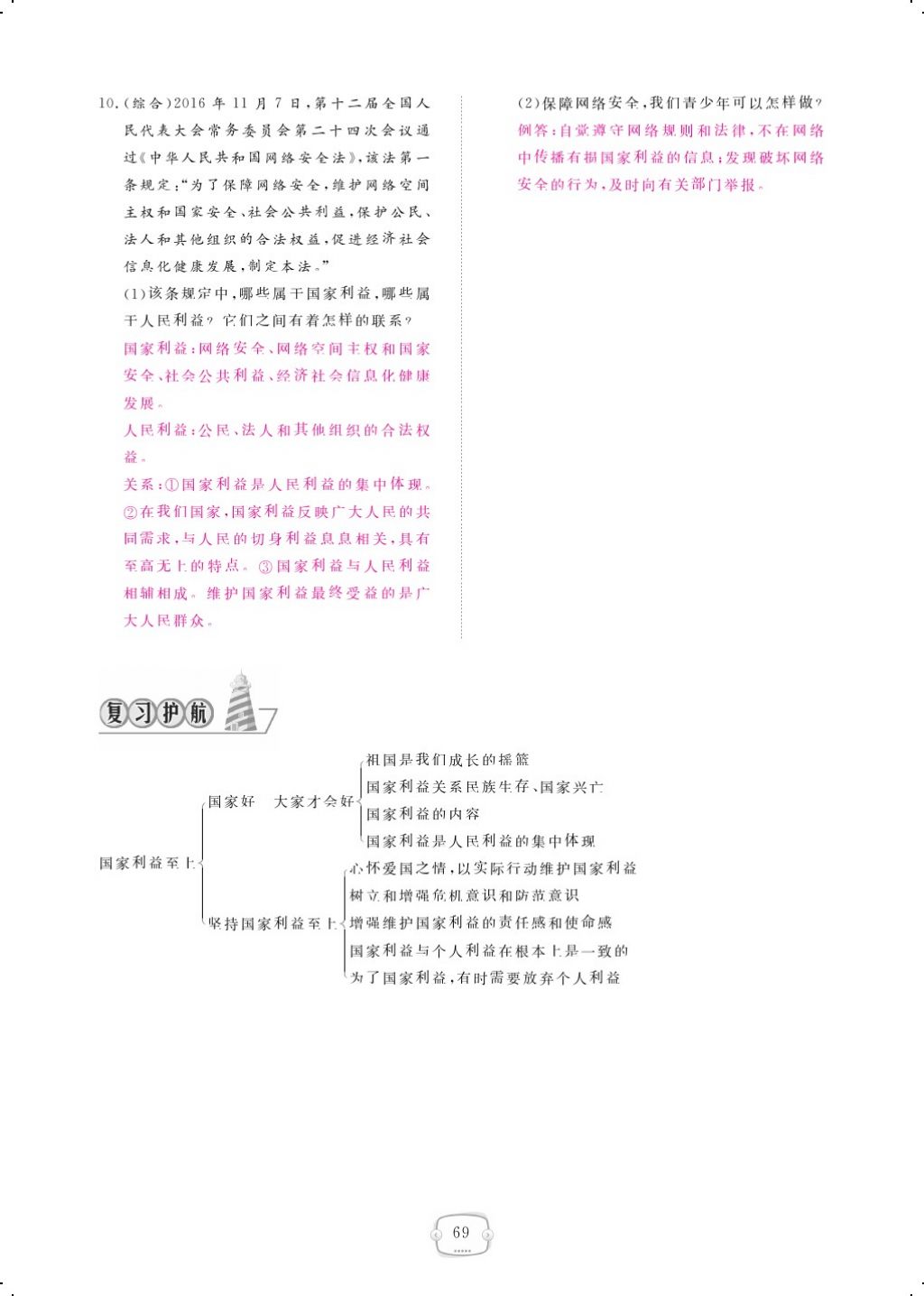 2017年領(lǐng)航新課標(biāo)練習(xí)冊(cè)八年級(jí)道德與法治上冊(cè)人教版 參考答案第93頁(yè)