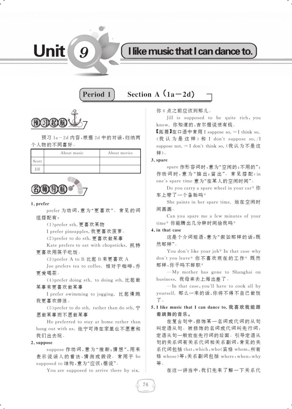 2017年領(lǐng)航新課標(biāo)練習(xí)冊九年級英語全一冊人教版 參考答案第104頁