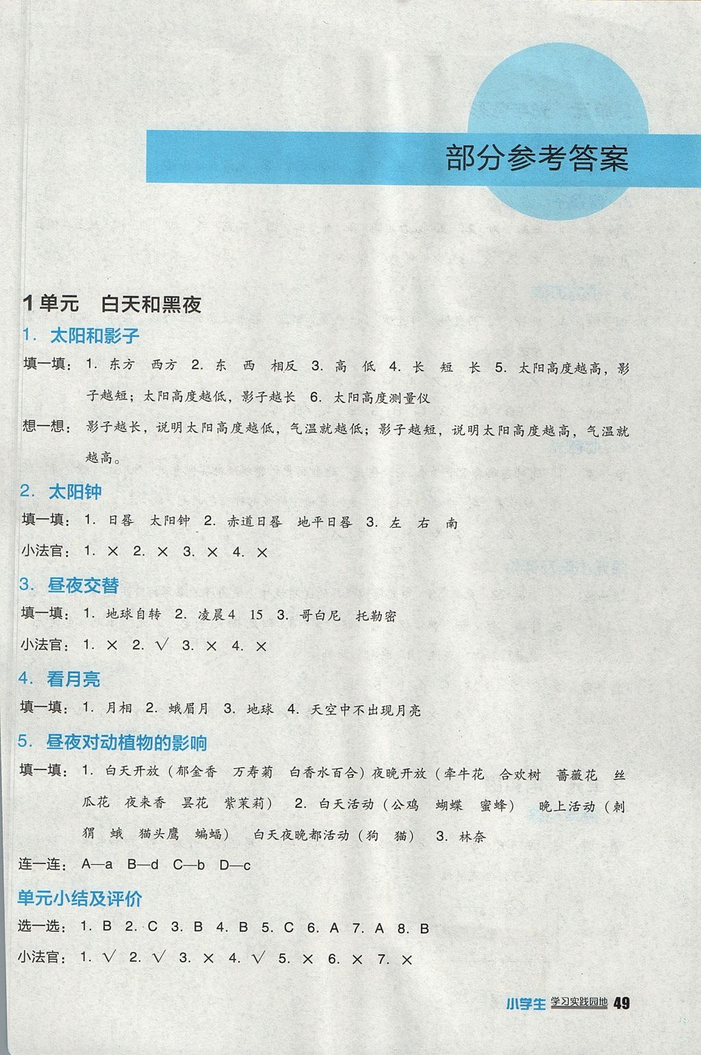 2017年小學(xué)生學(xué)習(xí)實(shí)踐園地五年級(jí)科學(xué)上冊(cè)蘇教版 參考答案第1頁(yè)