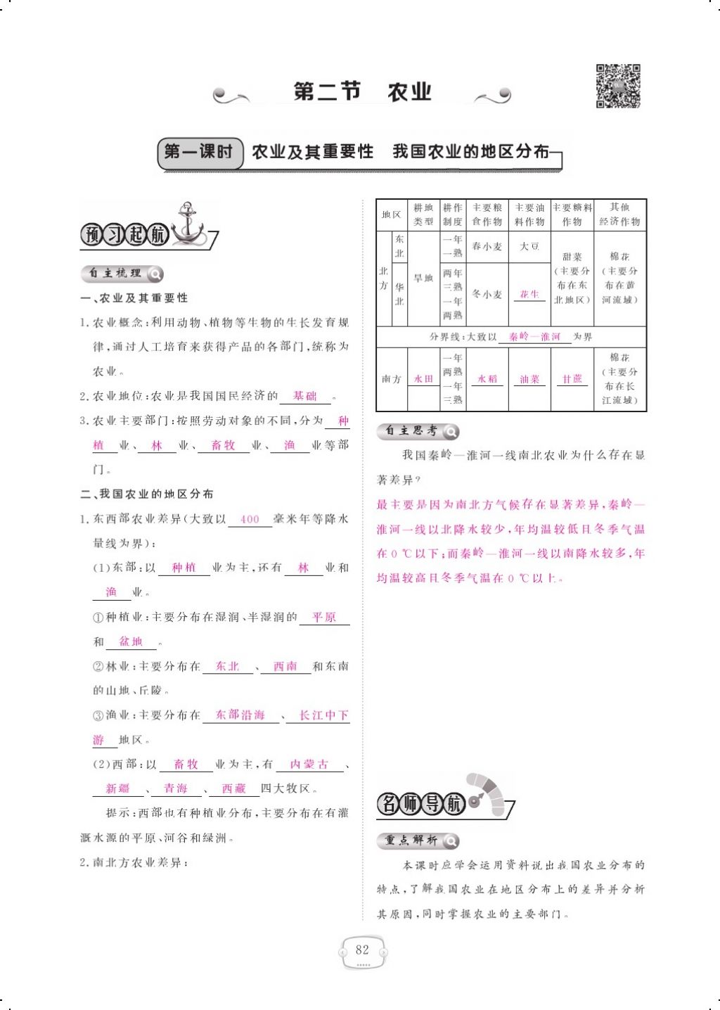 2017年領(lǐng)航新課標(biāo)練習(xí)冊八年級地理上冊人教版 參考答案第94頁