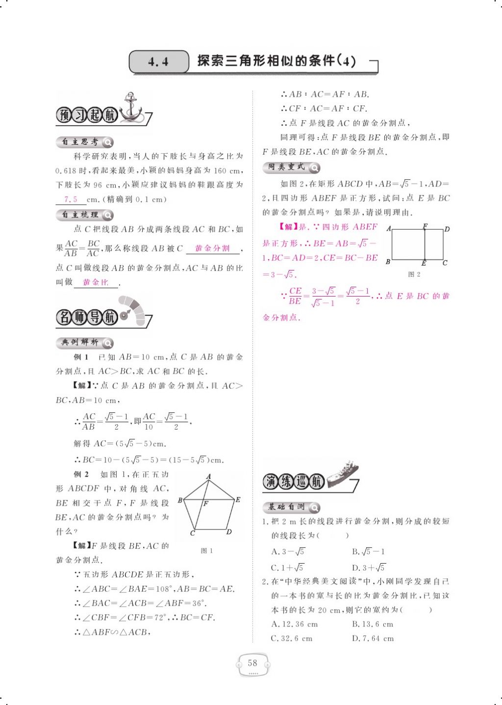 2017年領(lǐng)航新課標(biāo)練習(xí)冊九年級(jí)數(shù)學(xué)全一冊北師大版 參考答案第62頁