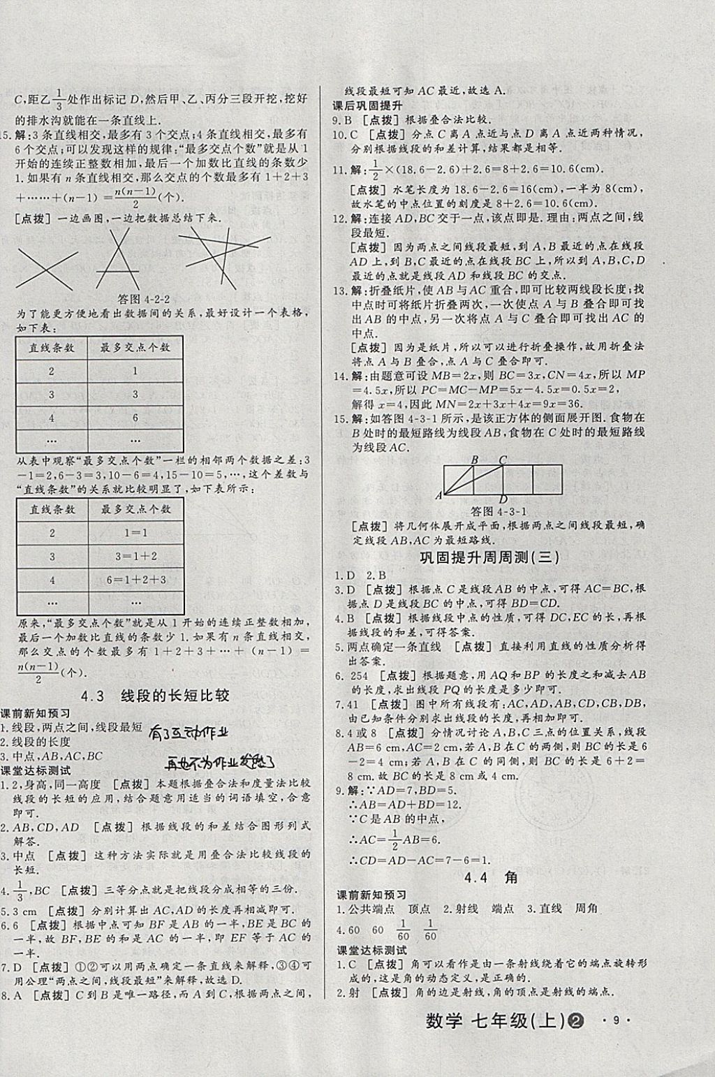 2017年A加優(yōu)化作業(yè)本七年級(jí)數(shù)學(xué)上冊(cè)滬科版 參考答案第18頁