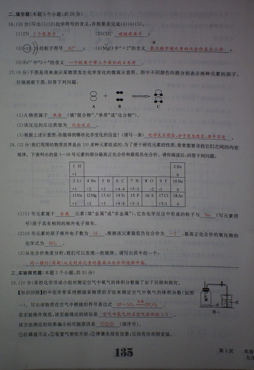 2017年五州圖書超越訓(xùn)練九年級化學(xué)上冊人教版 參考答案第139頁