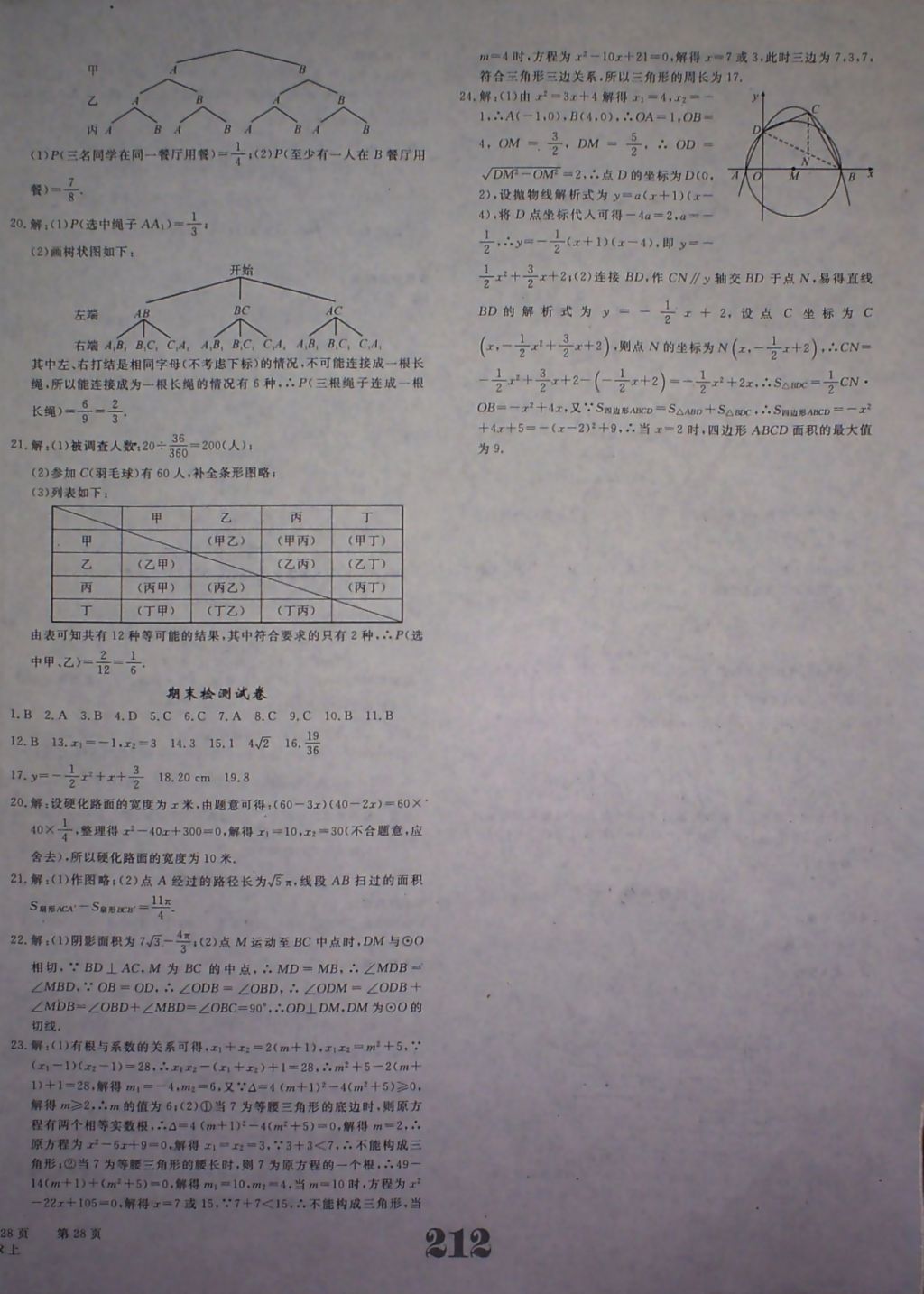 2017年五州圖書超越訓(xùn)練九年級數(shù)學(xué)上冊人教版 參考答案第28頁