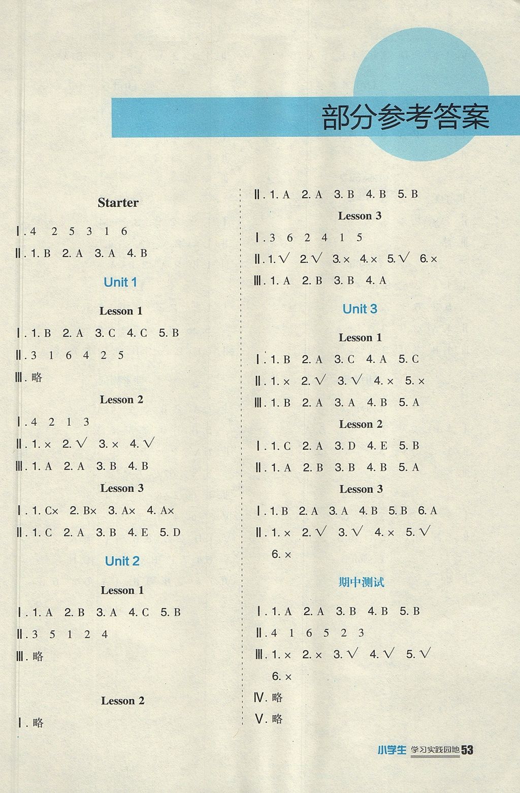 2017年新課標(biāo)小學(xué)生學(xué)習(xí)實踐園地一年級英語上冊人教新起點 參考答案第7頁