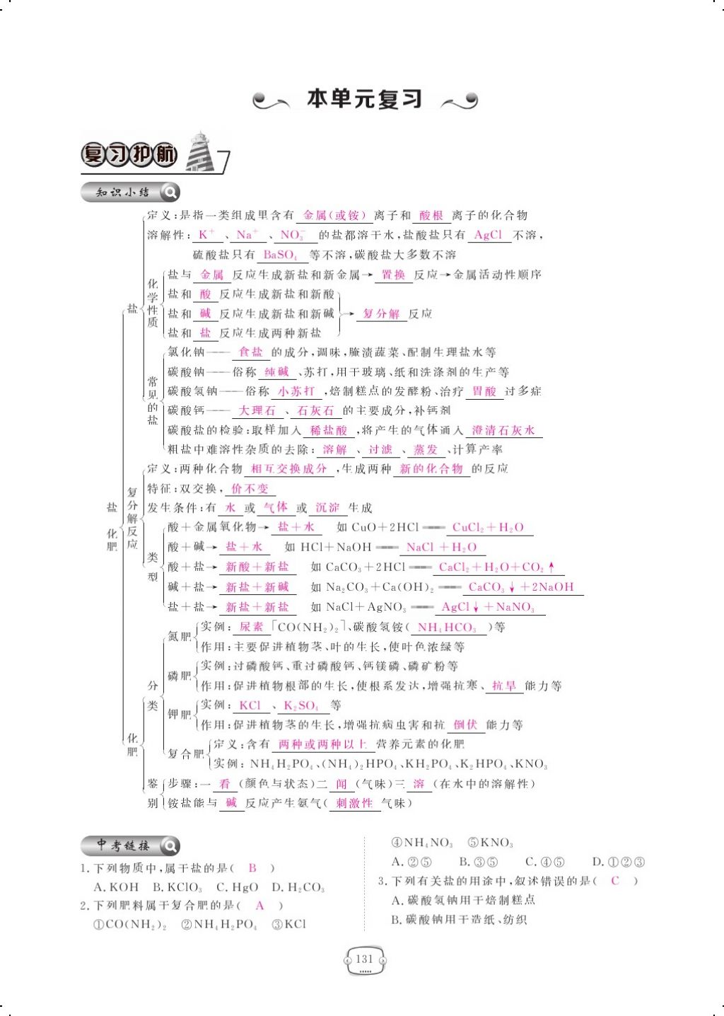 2017年領(lǐng)航新課標(biāo)練習(xí)冊(cè)九年級(jí)化學(xué)全一冊(cè)人教版 參考答案第155頁(yè)