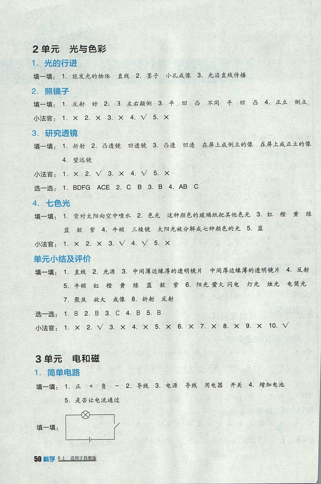 2017年小學(xué)生學(xué)習(xí)實(shí)踐園地五年級(jí)科學(xué)上冊(cè)蘇教版 參考答案第2頁(yè)