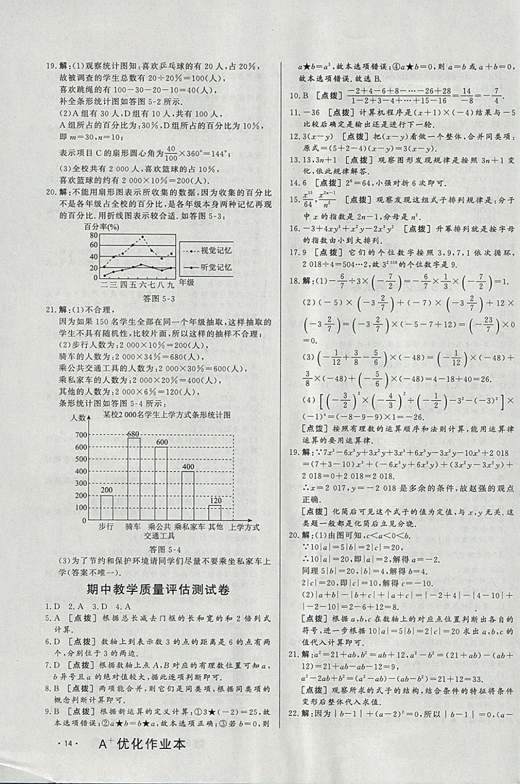 2017年A加優(yōu)化作業(yè)本七年級(jí)數(shù)學(xué)上冊(cè)滬科版 參考答案第27頁