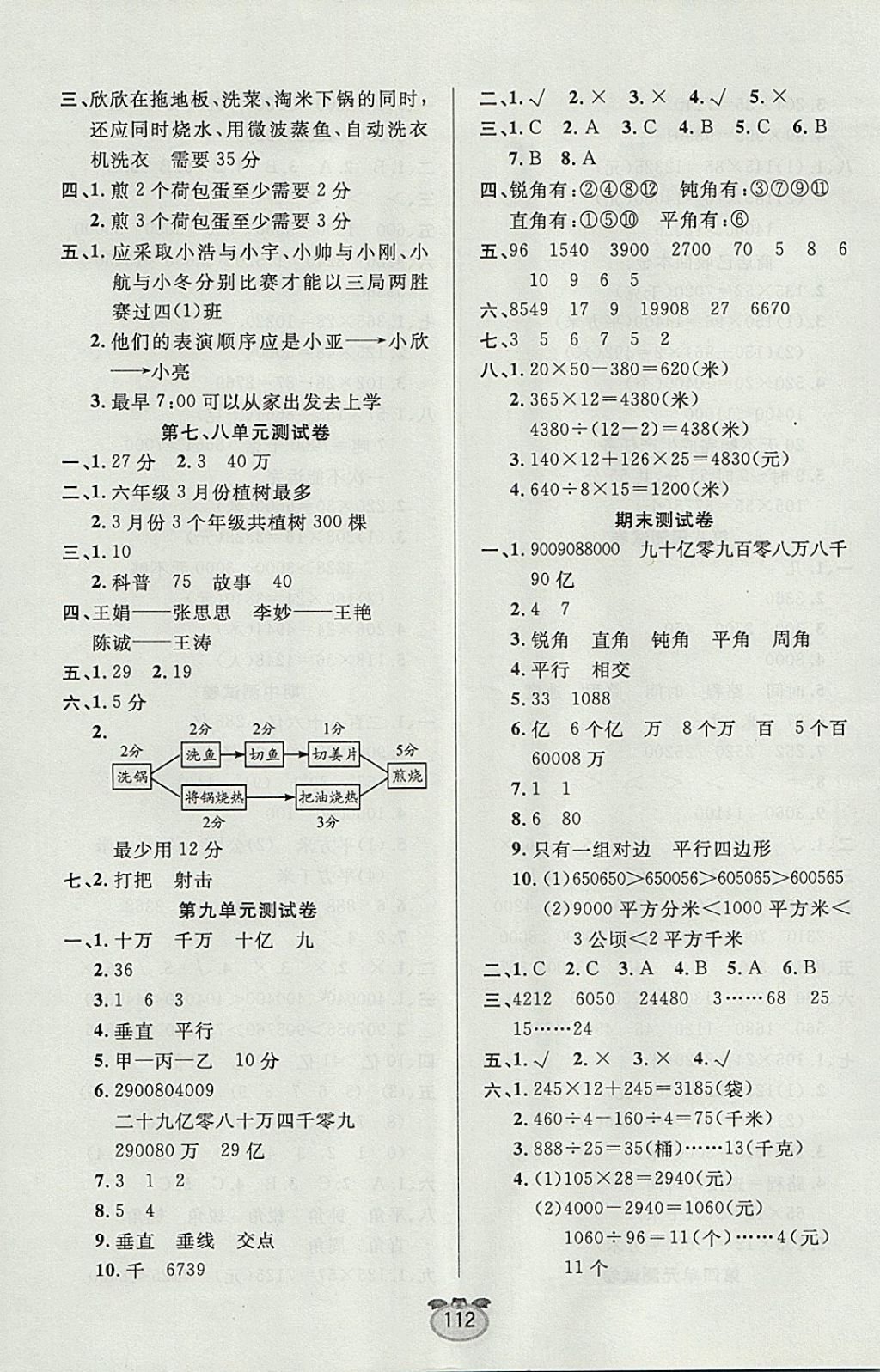 2017年黃金周卷四年級(jí)數(shù)學(xué)上冊(cè)人教版 參考答案第8頁(yè)