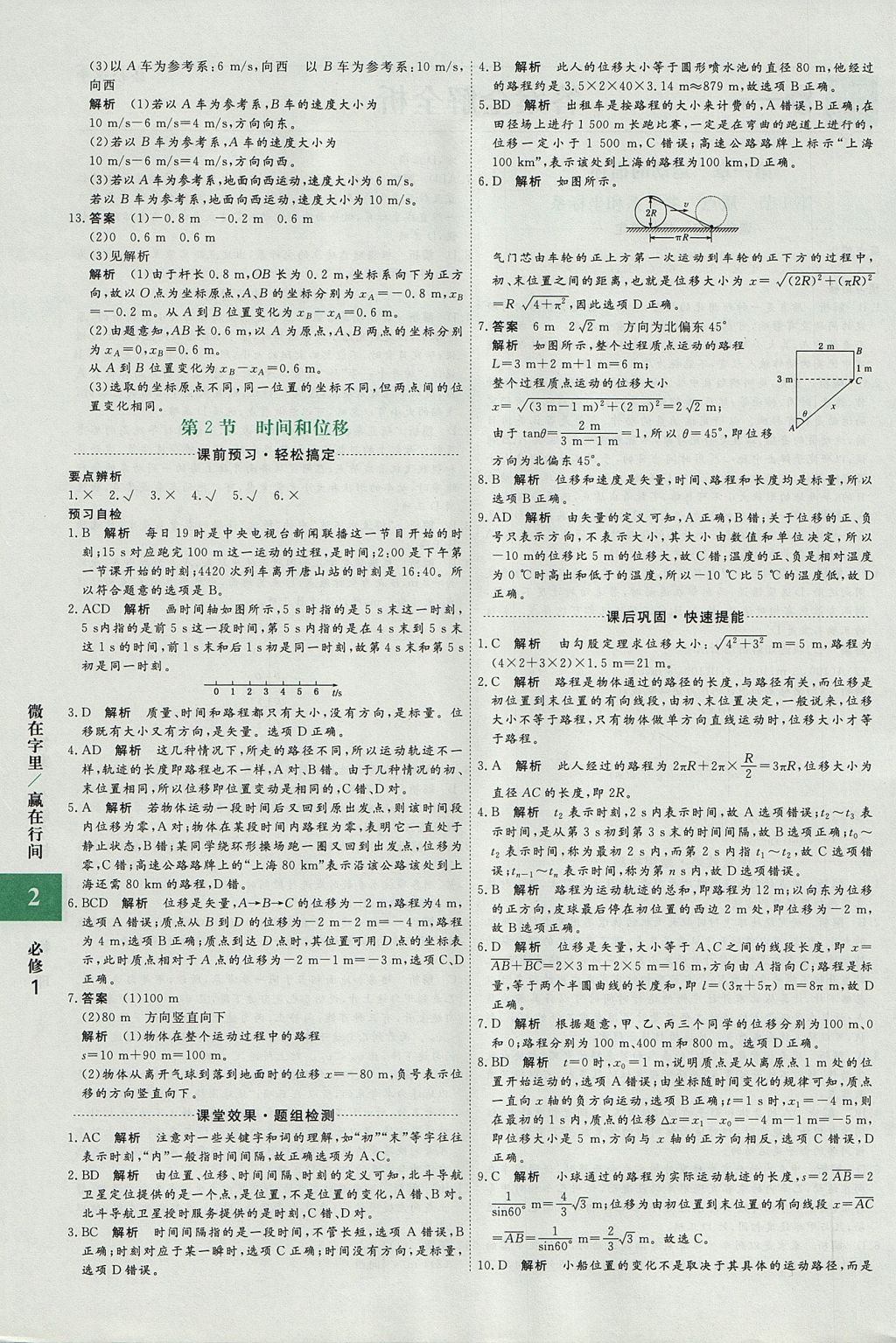 2018年贏在微點(diǎn)輕松課堂物理必修1 參考答案第2頁(yè)