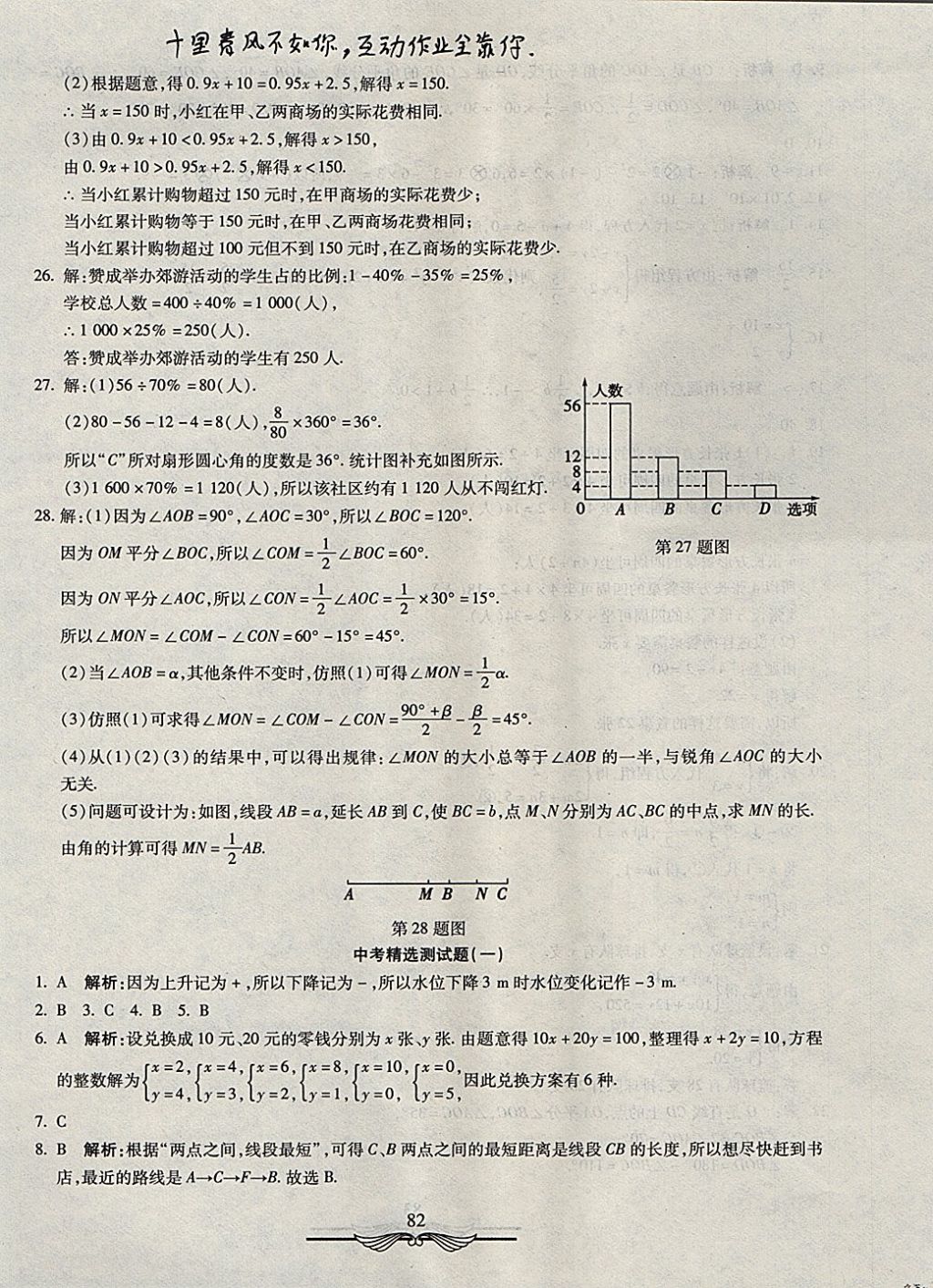 2017年學(xué)海金卷初中奪冠單元檢測(cè)卷七年級(jí)數(shù)學(xué)上冊(cè)滬科版 參考答案第14頁