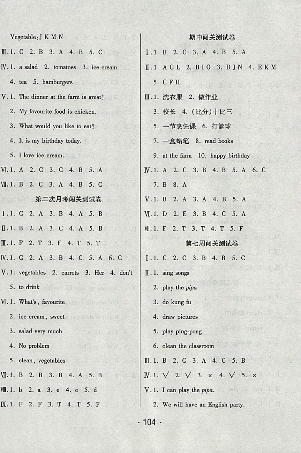 2017年一學(xué)通狀元沖刺100分五年級(jí)英語上冊人教PEP版 參考答案第4頁