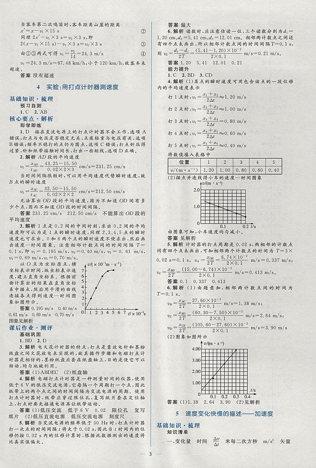 2018年人教金學(xué)典同步解析與測(cè)評(píng)學(xué)考練物理必修1人教版 參考答案第3頁(yè)