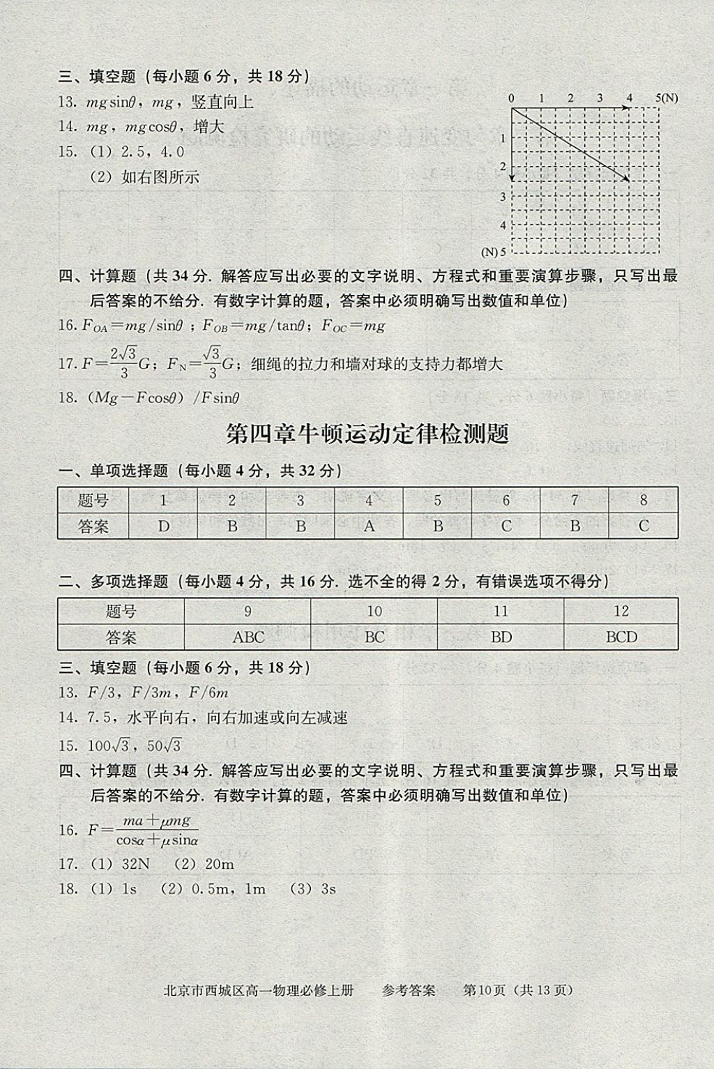 2018年學(xué)習(xí)探究診斷物理必修上冊(cè) 參考答案第10頁(yè)