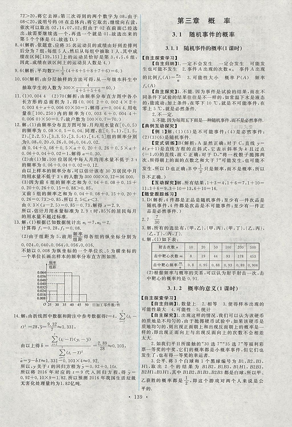 2018年能力培養(yǎng)與測試數學必修3人教A版 參考答案第10頁