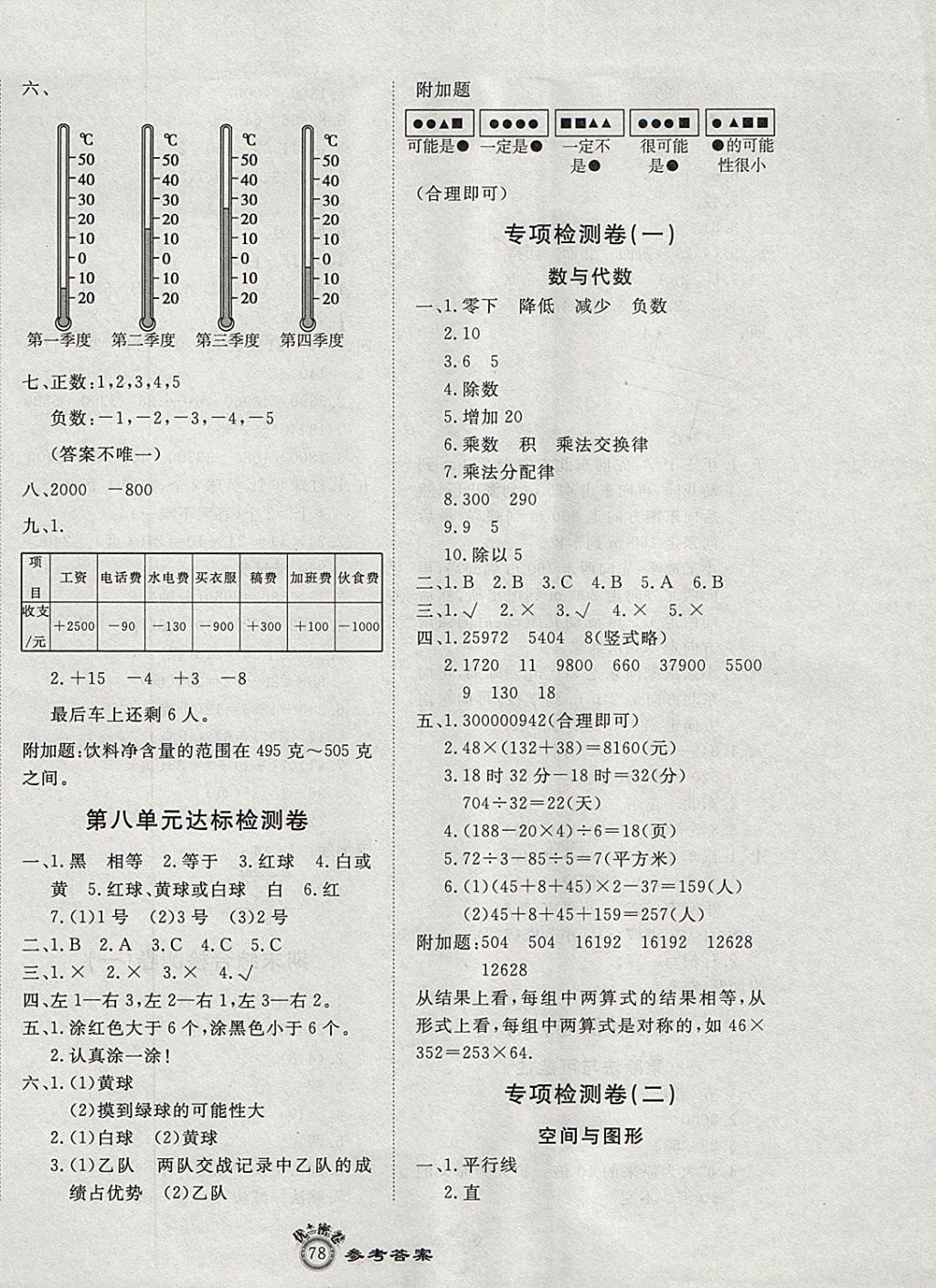 2017年優(yōu)加密卷四年級(jí)數(shù)學(xué)上冊(cè)B版 參考答案第6頁(yè)