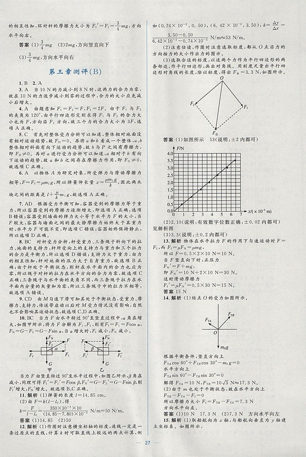 2018年人教金學(xué)典同步解析與測(cè)評(píng)學(xué)考練物理必修1人教版 參考答案第27頁(yè)