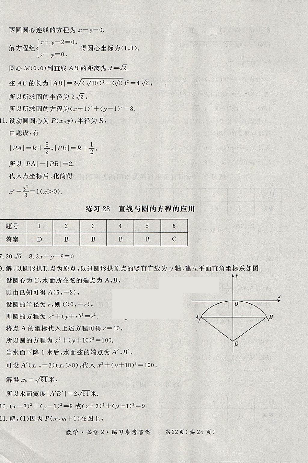 2018年形成性練習(xí)與檢測數(shù)學(xué)必修2 參考答案第22頁