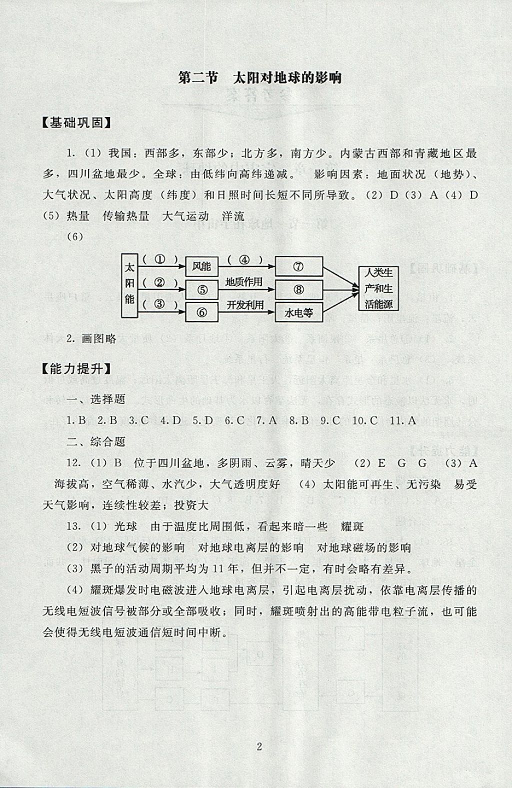 2018年海淀名師伴你學(xué)同步學(xué)練測(cè)高中地理必修1 參考答案第2頁(yè)