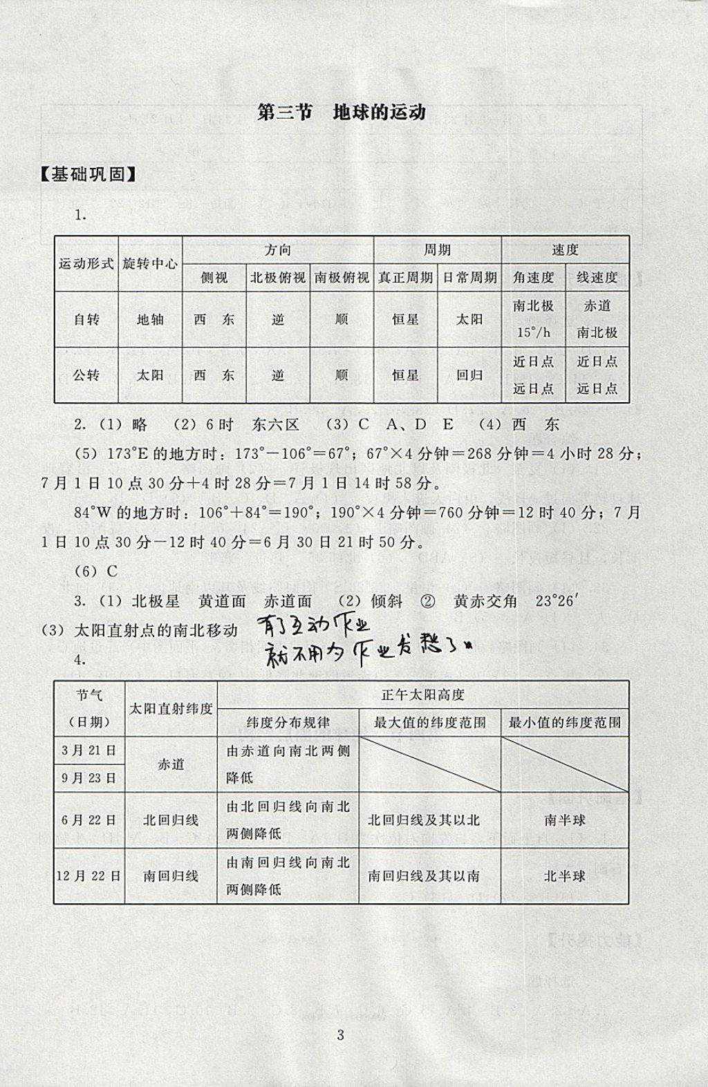 2018年海淀名師伴你學同步學練測高中地理必修1 參考答案第3頁