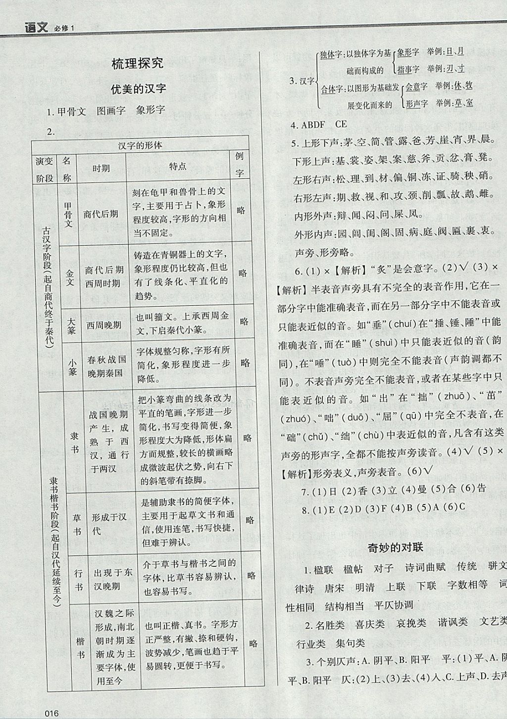 2018年學(xué)習(xí)質(zhì)量監(jiān)測(cè)語文必修1人教版 參考答案第16頁