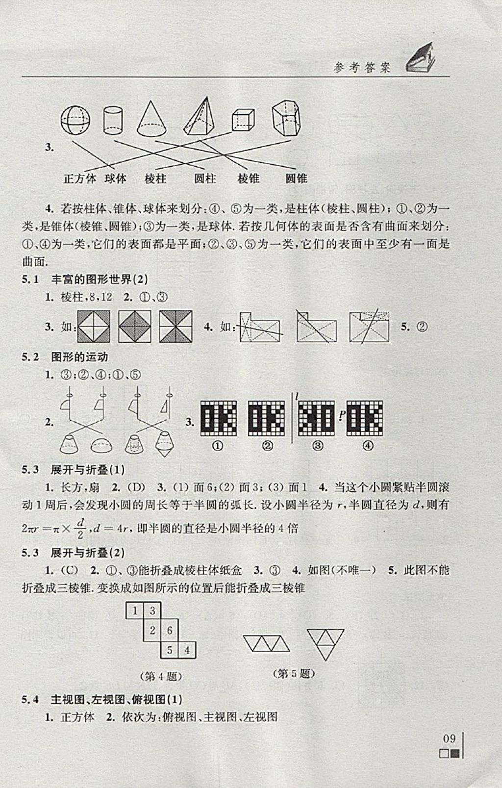 2017年數(shù)學(xué)補(bǔ)充習(xí)題七年級(jí)上冊(cè)蘇科版江蘇鳳凰科學(xué)技術(shù)出版社 參考答案第9頁(yè)