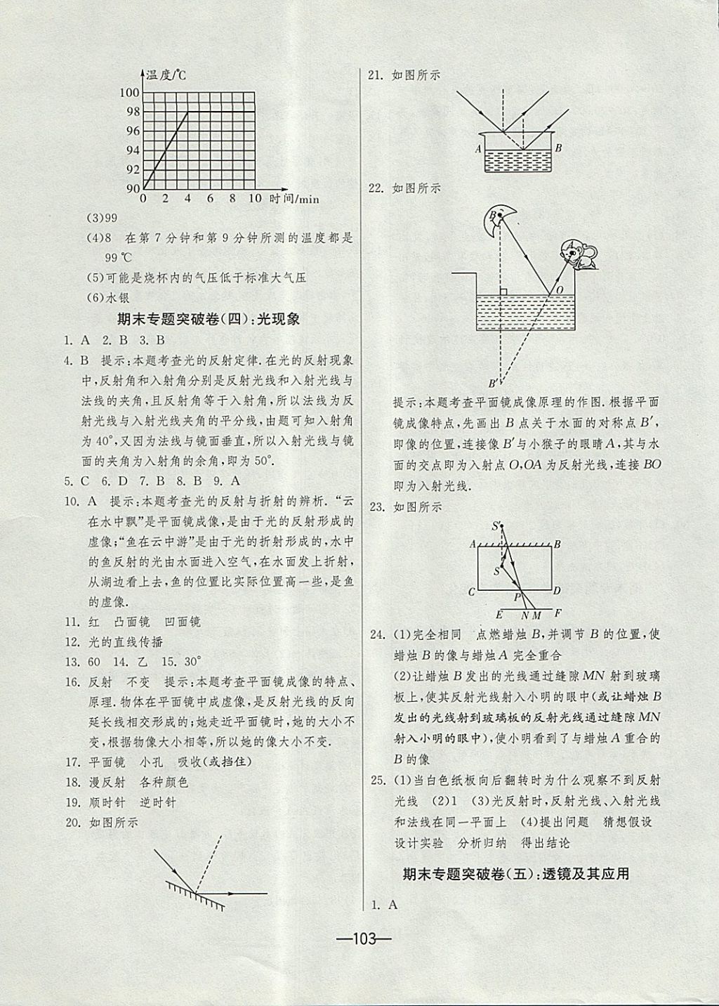 2017年期末闖關(guān)沖刺100分八年級(jí)物理上冊(cè)人教版 參考答案第15頁(yè)