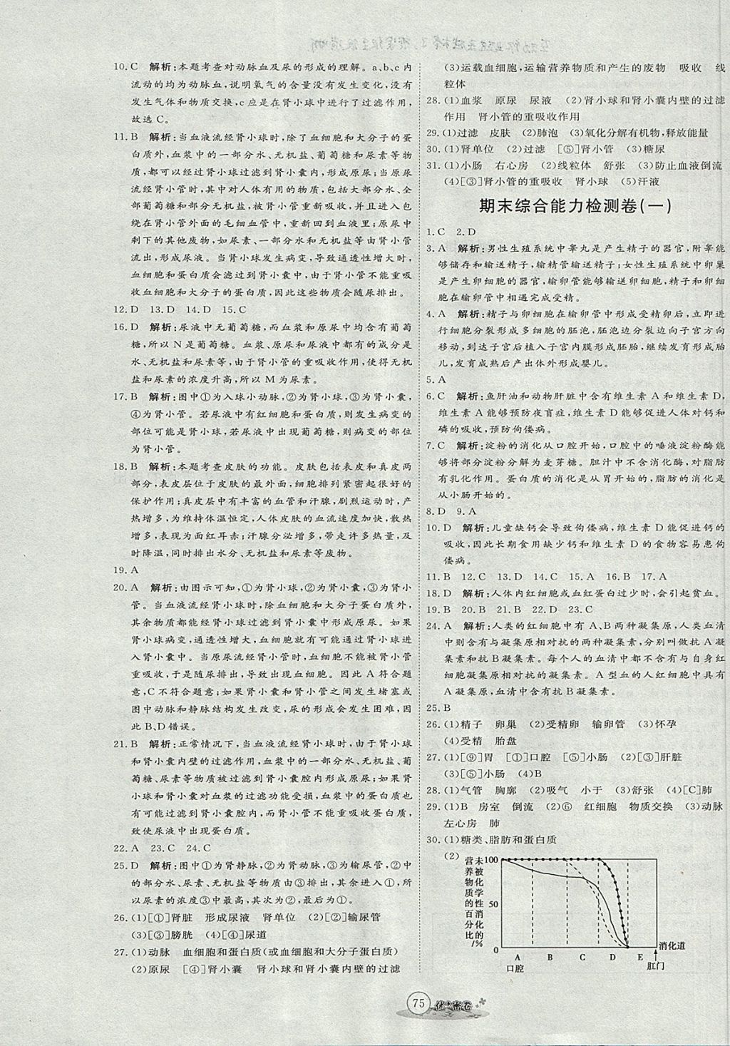 2017年优加密卷七年级生物上册鲁科版五四制U版 参考答案第7页