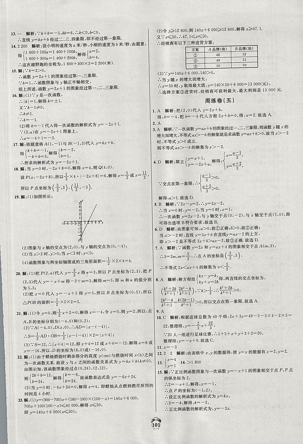 2017年陽光奪冠八年級(jí)數(shù)學(xué)上冊(cè)滬科版 參考答案第5頁