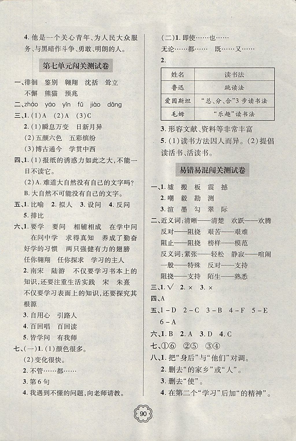 2017年金博士期末闖關(guān)密卷100分六年級(jí)語文上學(xué)期青島專用 參考答案第6頁(yè)