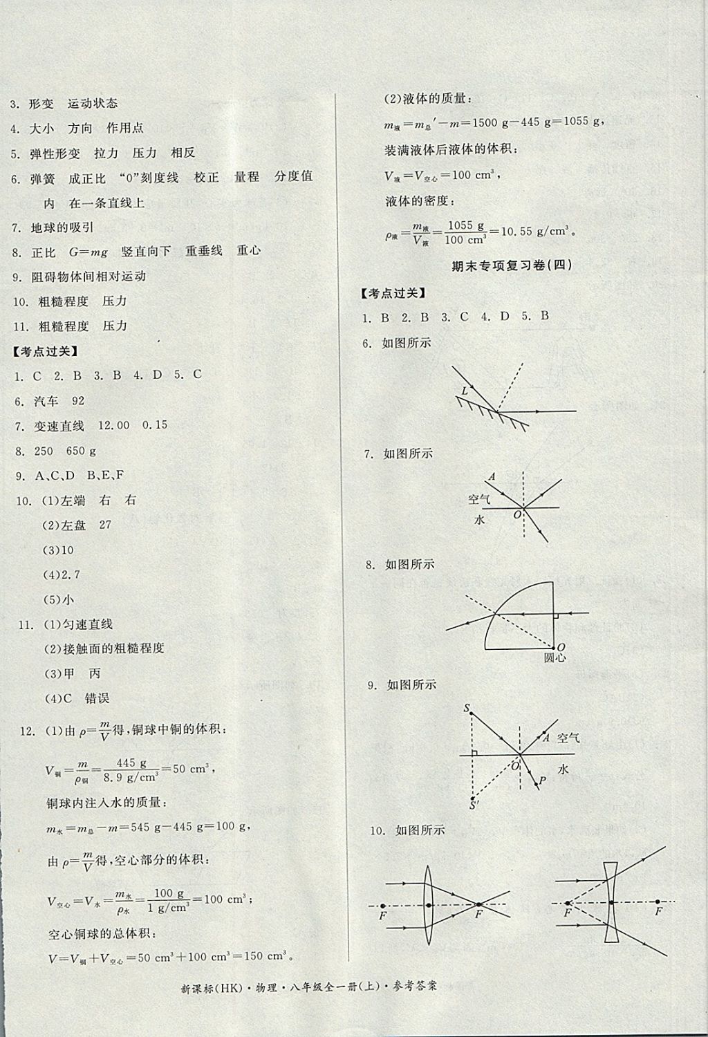 2017年全品小復(fù)習(xí)八年級(jí)物理全一冊(cè)上滬科版 參考答案第8頁