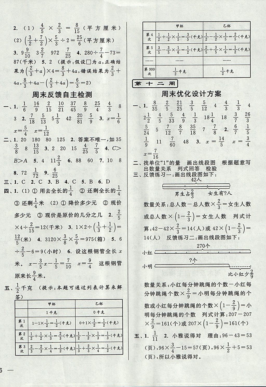 2017年亮點(diǎn)給力周末優(yōu)化設(shè)計(jì)大試卷六年級(jí)數(shù)學(xué)上冊(cè)江蘇版 參考答案第8頁(yè)