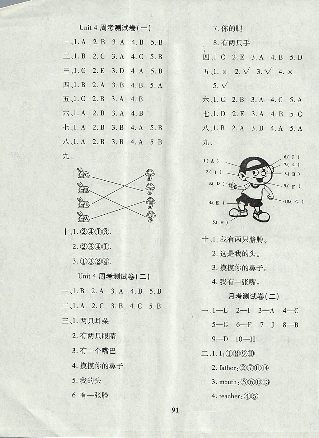 2017年教育世家狀元卷三年級英語上冊魯科版五四制 參考答案第3頁