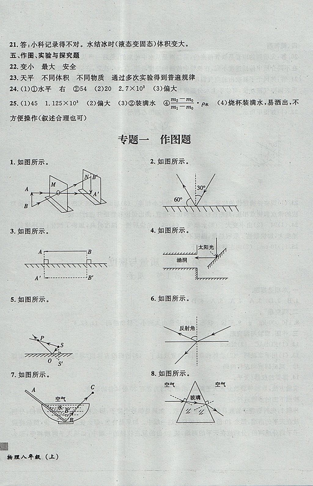 2017年無敵戰(zhàn)卷課時(shí)作業(yè)八年級(jí)物理上冊(cè)人教版 參考答案第20頁