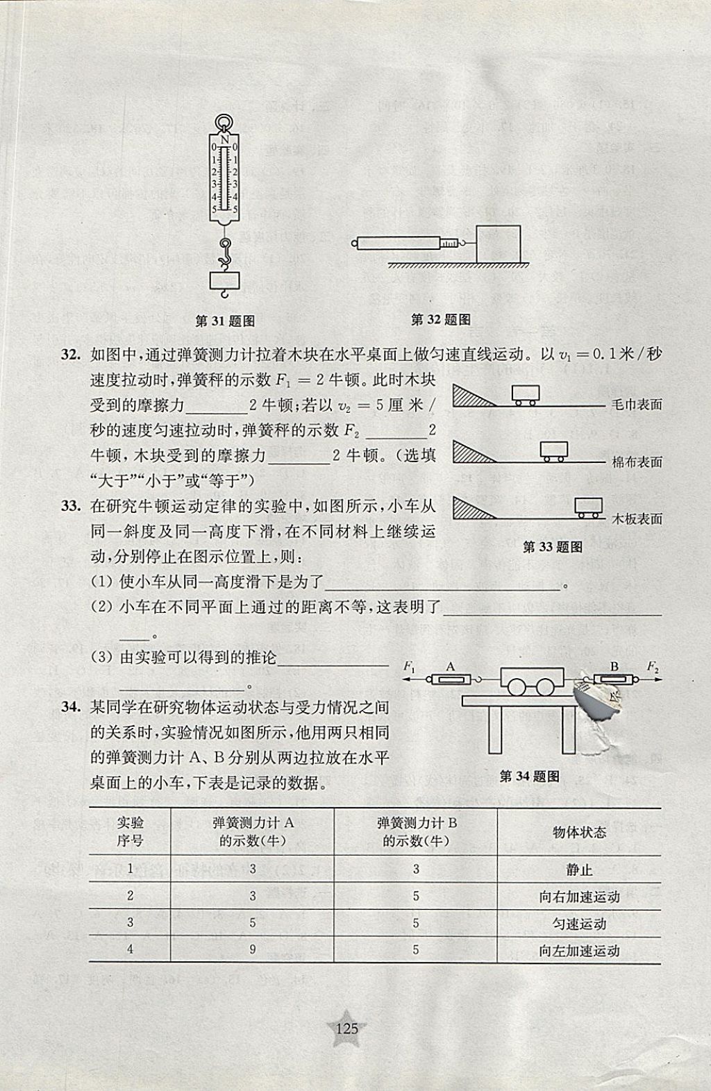 2017年交大之星课后精练卷八年级物理第一学期沪教版 参考答案第1页